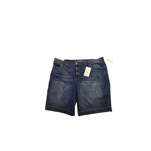 Gloria Vanderbilt Amanda Bermuda Denim Shorts Dark Wash Slimming Panel Plus 24W